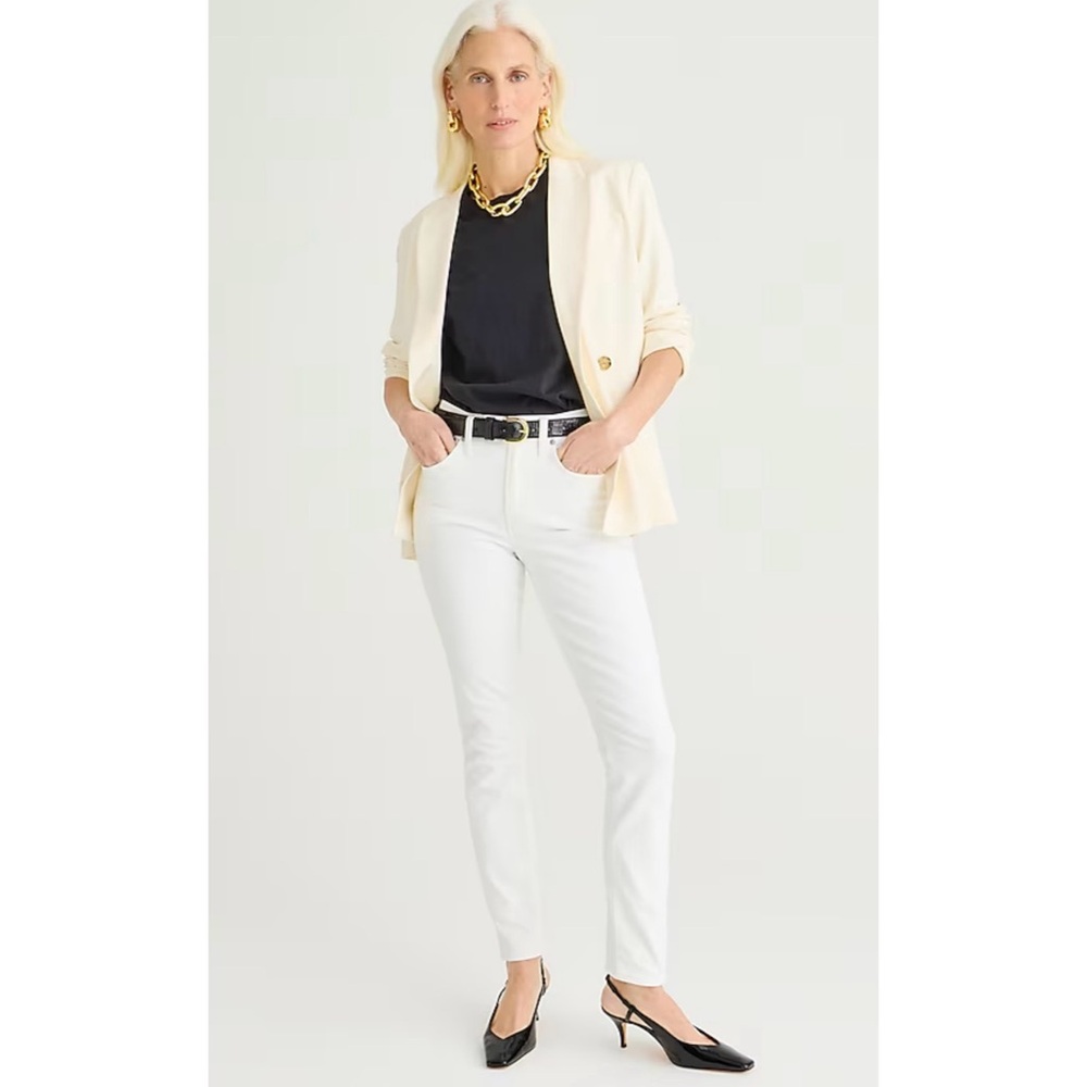 NWT J. Crew Petite 9" Toothpick Jean White Wash